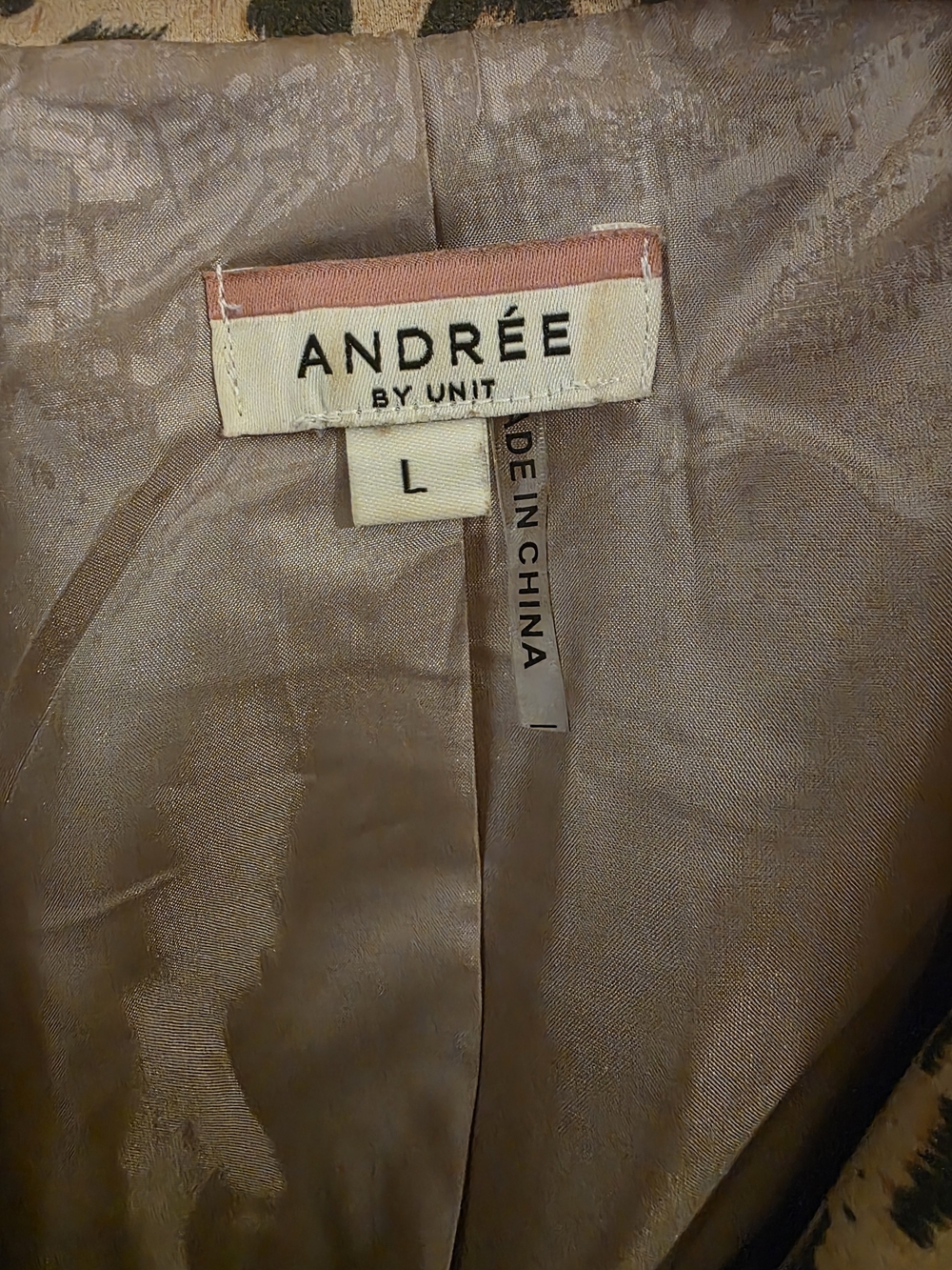 Andree Leopard Print Moto Jacket in Beige - Picture 3 of 4
